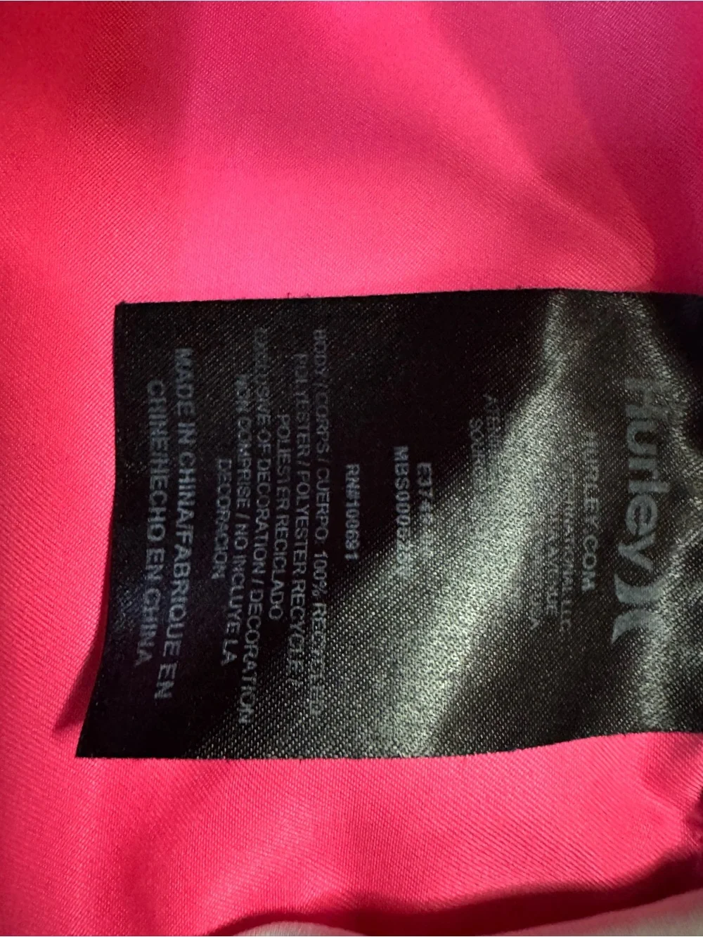 Hurley Men's Pink Board swim Shorts Size 32 Solid Logo Drawstring Back Pocket